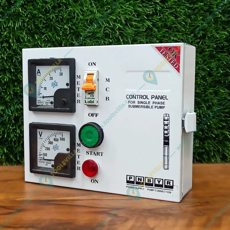 Enjoy 1 Hp Single Phase V4 MCB Control Panel, 50μF Running Capacitor, For Water Filled Submersible Pumps