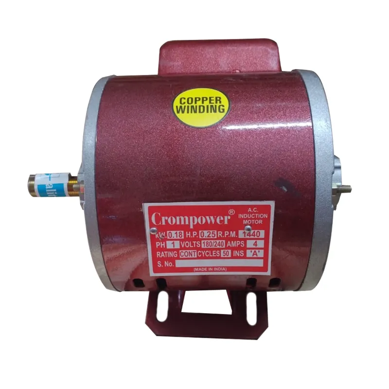 Crompower 0.25 HP 4 Pole 1440 RPM Single Phase Foot Mounted AC Induction Motor With One Year Warranty