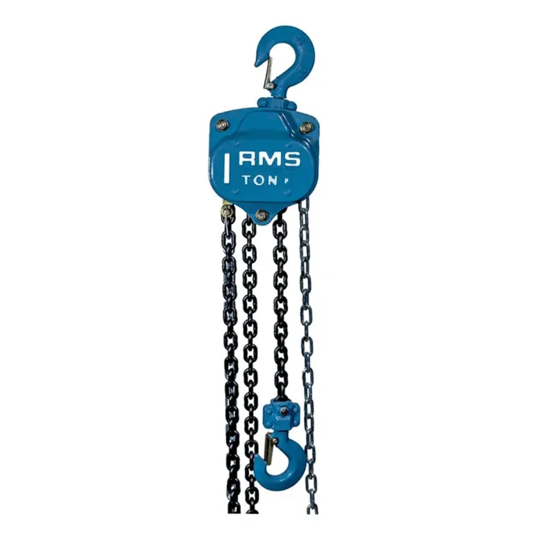 RMS 1 Ton Chain Pulley Block, 10 Meter Chain-10 Meter Standard Lift, 6 mm load chain- Single Fall