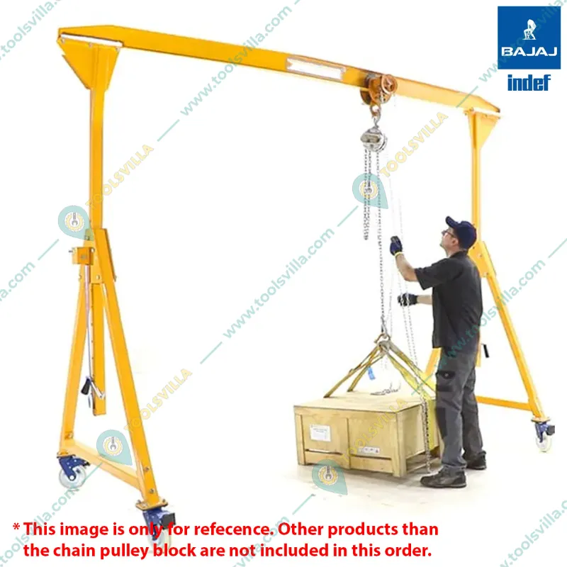 Bajaj indef M Series 1 Ton Single Fall Chain Pulley Block With 6M Load Chain, 6M Hand Chain (1 Year Warranty)