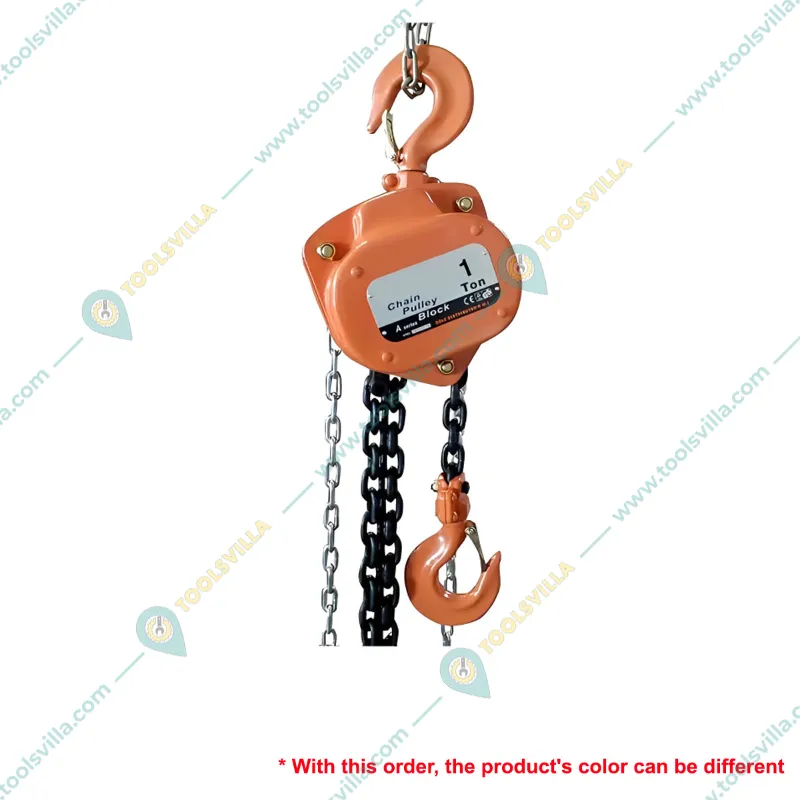 UTC 1 Ton Chain Pulley Block With 3 Meter x 6 mm Load Chain - 3 Meter Standard Lift - Single Fall