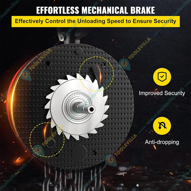 UTC 1 Ton Chain Pulley Block With 3 Meter x 6 mm Load Chain - 3 Meter Standard Lift - Single Fall