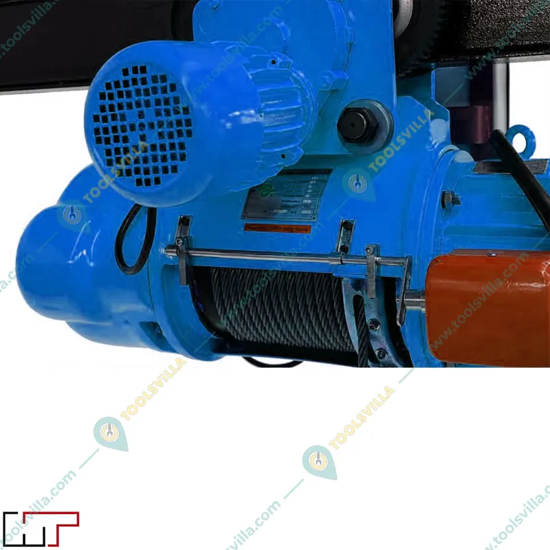 HT 1 Ton CD1 Electric Wire Rope Hoist 3 Phase- 1.5 KW, 9 Meter &9 mm Wire Rope With 1 HP Electric Trolley for Industrial Use