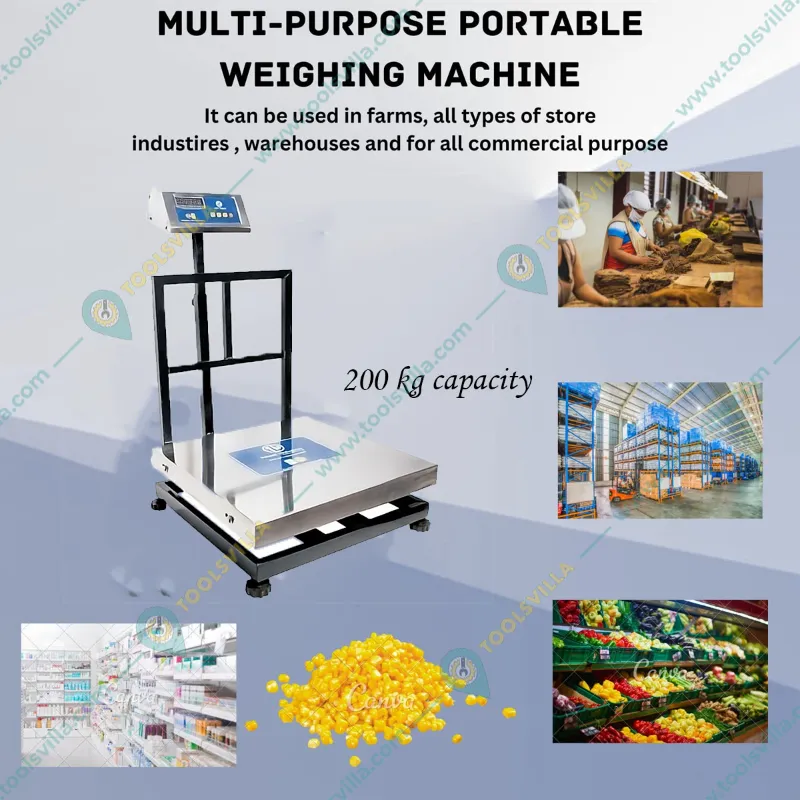 True Weight SS Platform Scale Weighing Machine, 200kg Capacity (TWP-200) with 1-Year Warranty