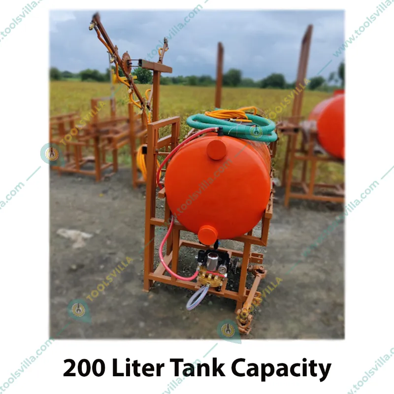 Tractor Mounted 200 Liter Boom Sprayer of 50 LPM HTP Pump and 8 Nozzles