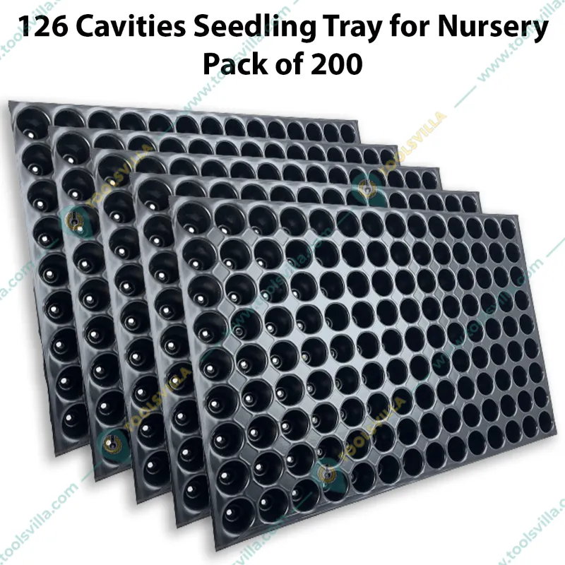 Siddhi 126 Cavities (Round Shape) Reusable Plastic Seedling Tray for Nursery and Gardening (Pack of 200 pieces)