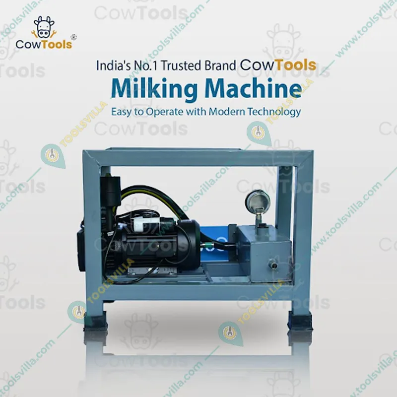 COWTOOLS 0.5 HP Stainless Steel 20L Single Bucket Milking Machine for Cow with Free Accessories