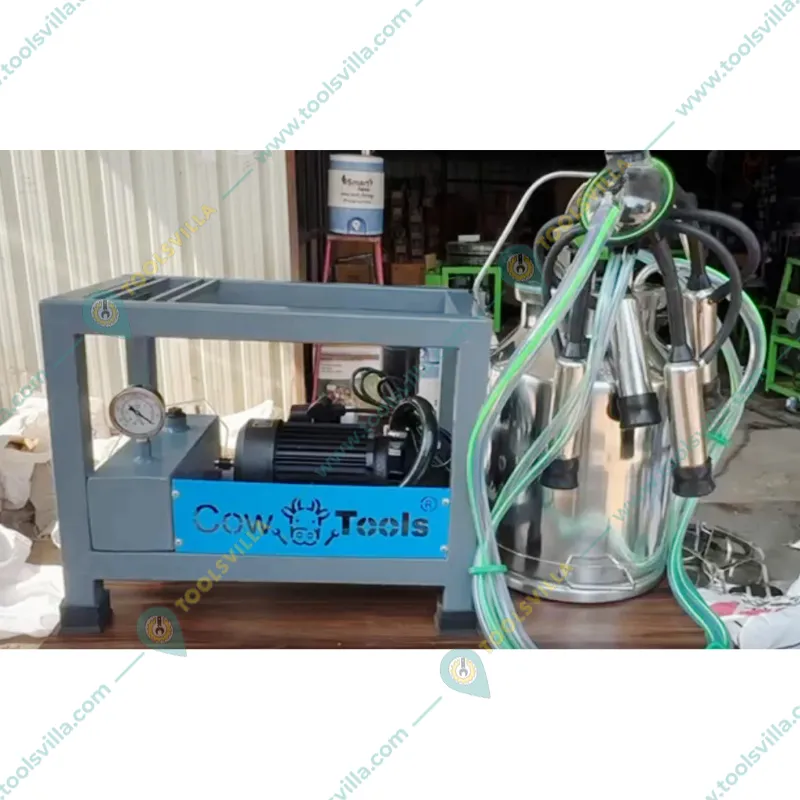 COWTOOLS 0.5 HP Stainless Steel 20L Single Bucket Milking Machine for Cow with Free Accessories