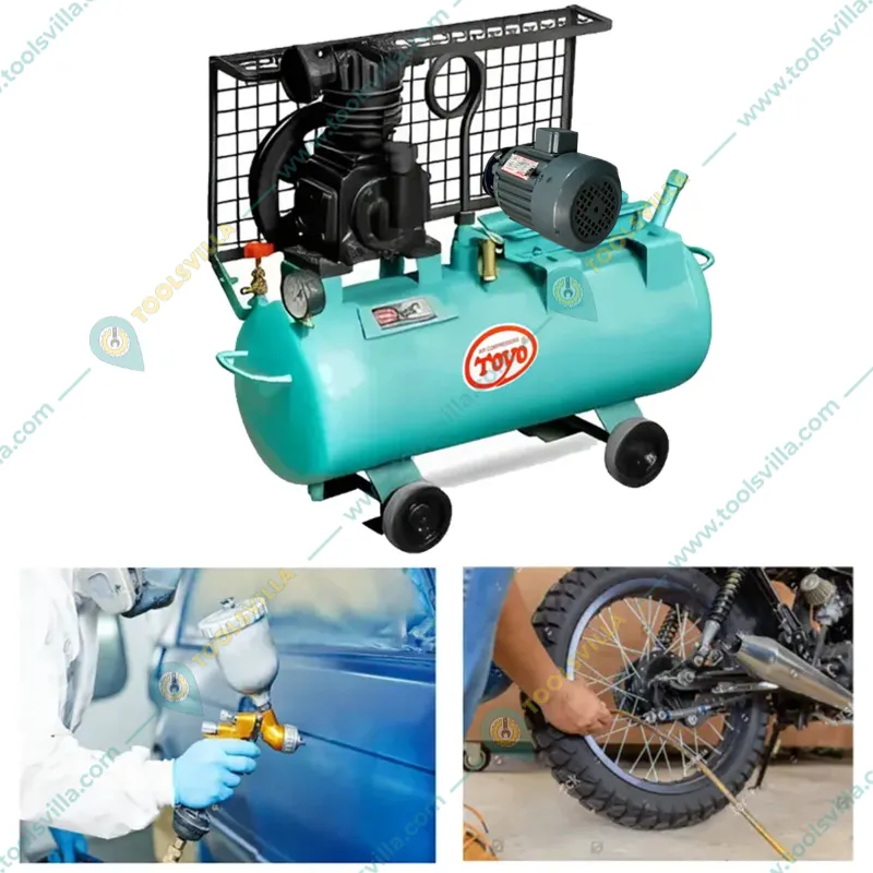 Toyo 20 Litres Air Compressor With 0.5 HP Motor, 7 kg/cm² Max. Working Pressure and 1 Year Warranty