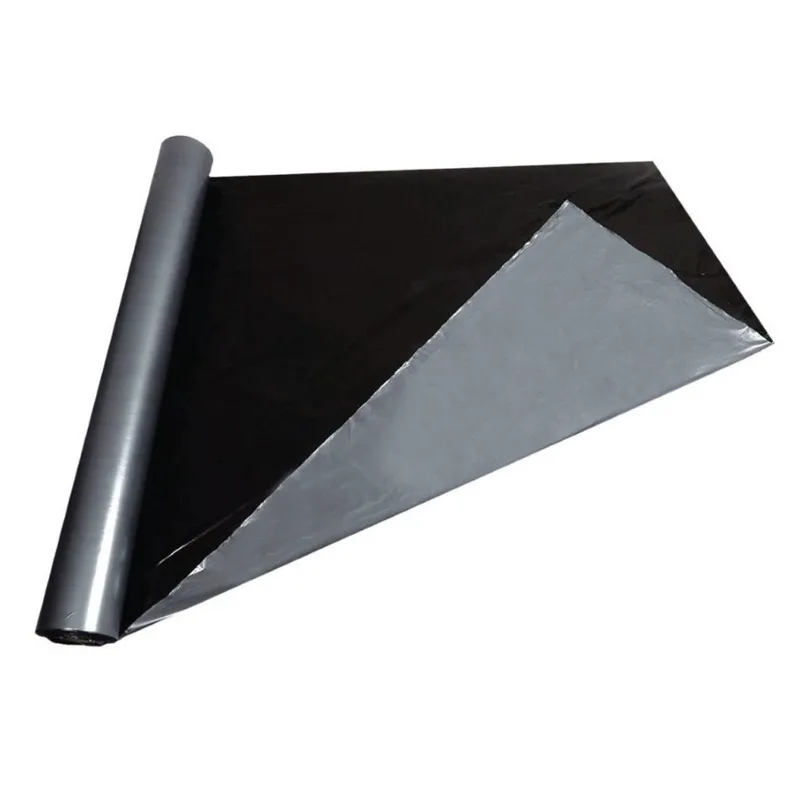 Vina 20 micron, 4 feet x 1200 feet Sliver and Black Mulching Sheet