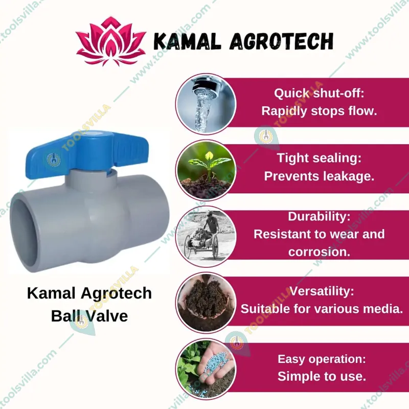 Kamal Agrotech 3/4 inch Plain Ball Valve for Irrigation Purposes (Pack of 5 Pcs)