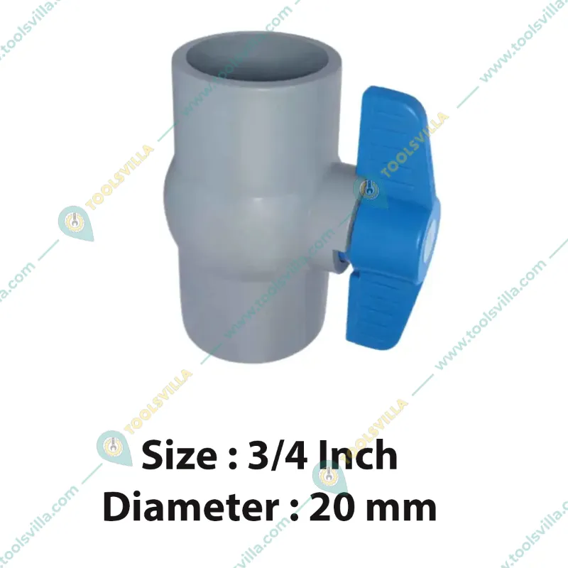 Kamal Agrotech 3/4 inch Plain Ball Valve for Irrigation Purposes (Pack of 5 Pcs)