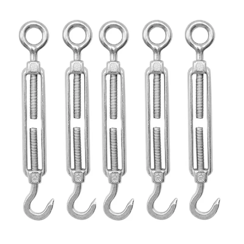 LIFIT Pack of 5 Commercial Grade 20mm Eye-to-Hook Turnbuckles – Galvanized Mild Steel