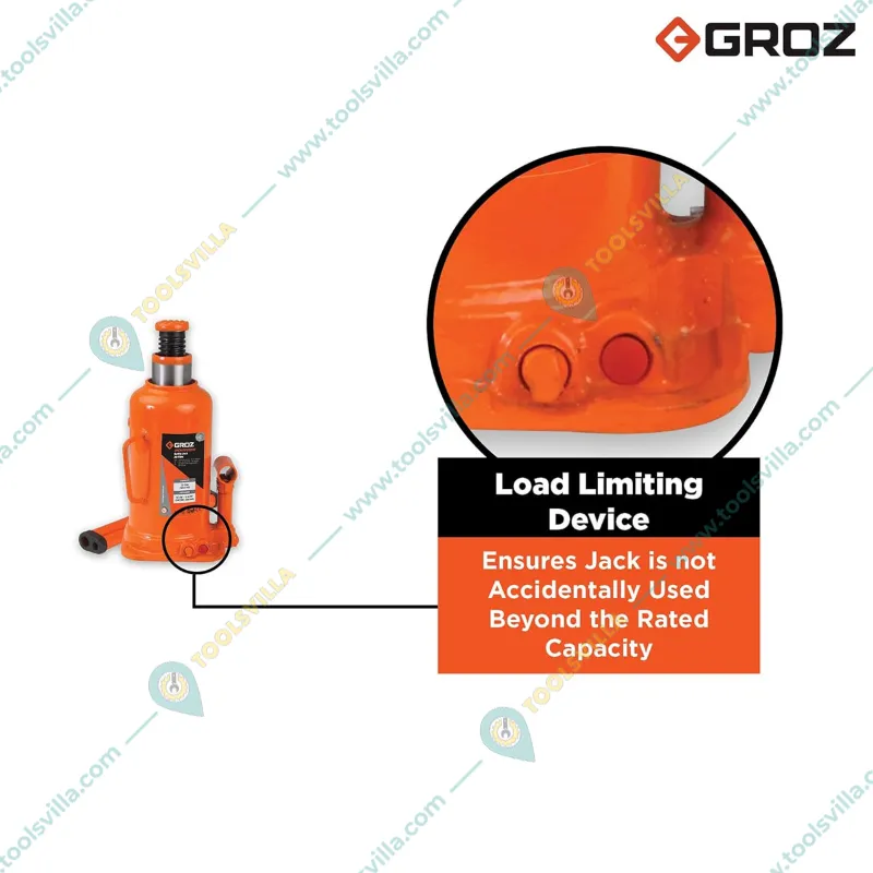 Groz 20 Ton Capacity 450 mm Maximum Liting Hydraulic Bottle Jack For Hcv,Trucks,Buses