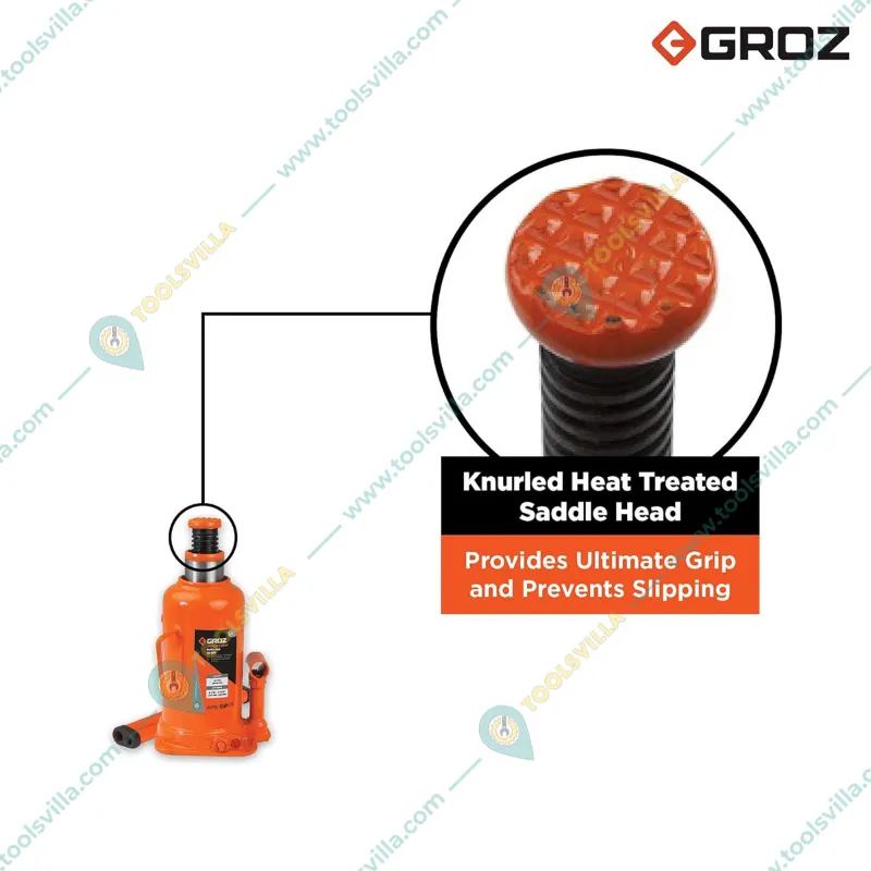 Groz 20 Ton Capacity 450 mm Maximum Liting Hydraulic Bottle Jack For Hcv,Trucks,Buses
