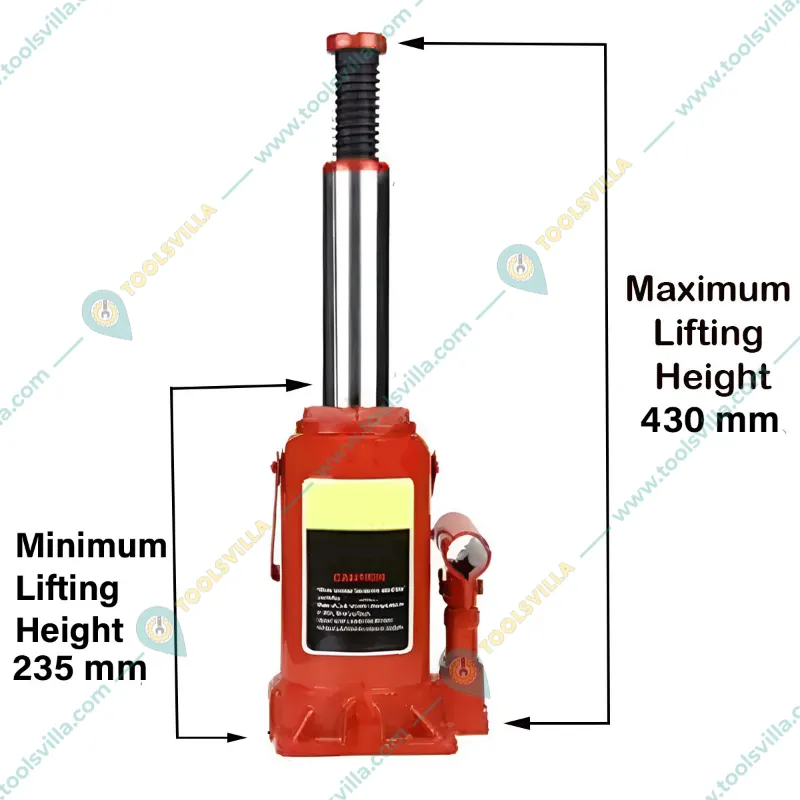 Heavy Duty 20 Ton Hydraulic Bottle Jack For Hatchback Cars, SUV,TATA ACE, Tata 207, Tata 406 -430 mm Max. Lifting Height