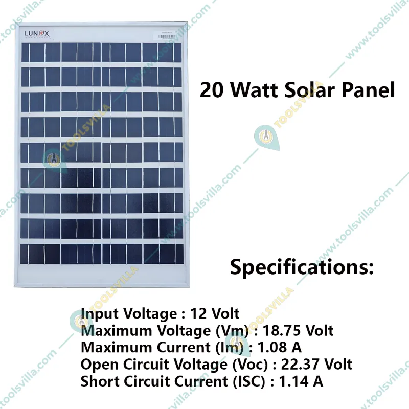 20 Watt 12 Volt Polycrystalline Solar Panel