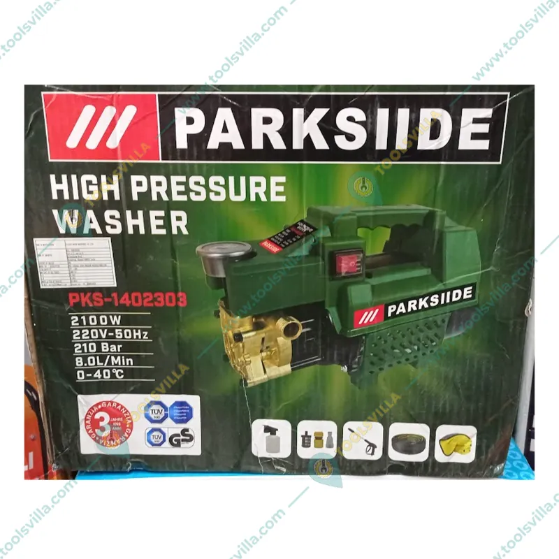Parksiide 210 Bar, 2100W High Pressure Washer With 9 Required Accessories