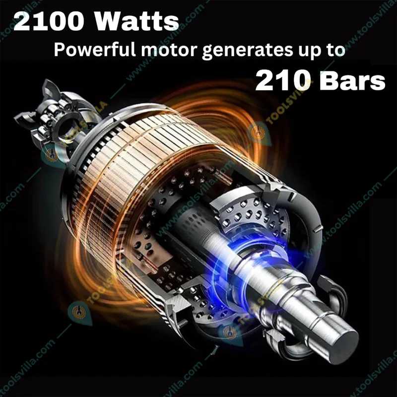 Parksiide 210 Bar, 2100W High Pressure Washer With 9 Required Accessories