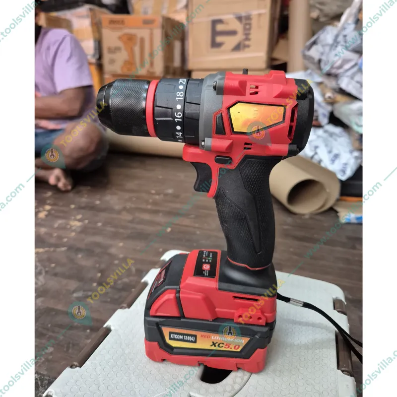 Premium Quality 21V Li-Ion Cordless Rotary Hammer, Angle Grinder, Impact Wrench & Electric Drill Combo Kit With Accessories