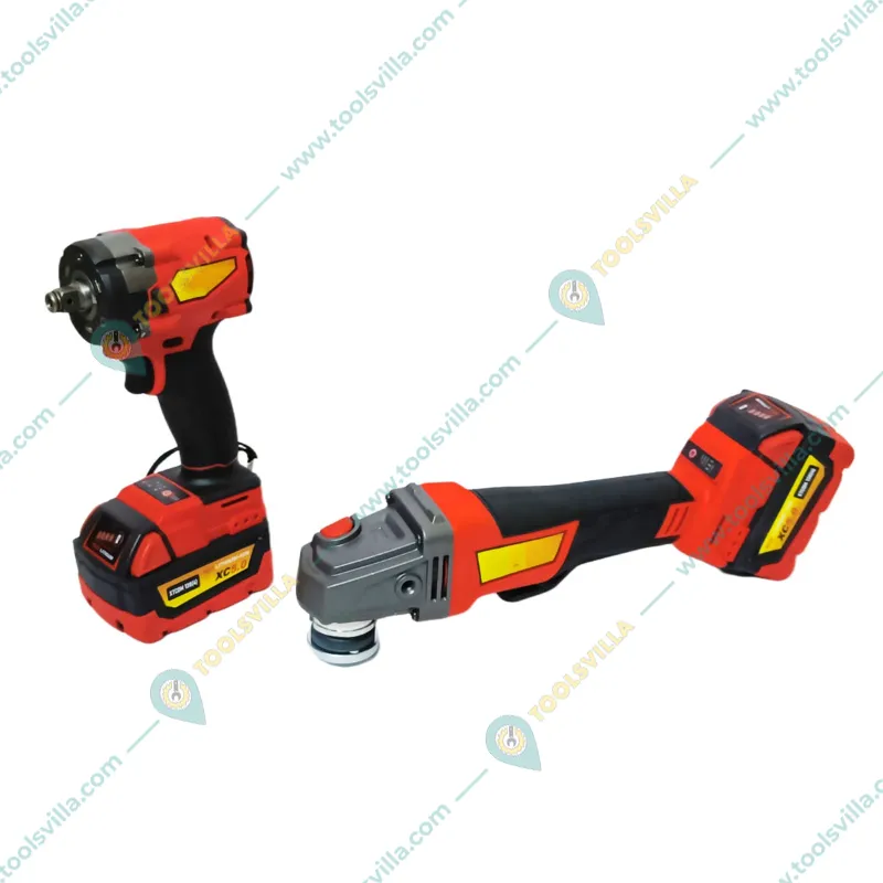 Premium Quality 21V Li-Ion Cordless Rotary Hammer, Angle Grinder, Impact Wrench & Electric Drill Combo Kit With Accessories