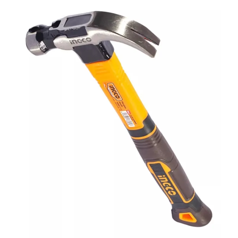 INGCO 220gm Drop-Forged Hammer Head Claw Hammer, Fiberglass Handle, With Magnetic Nail Function (HCH81008)