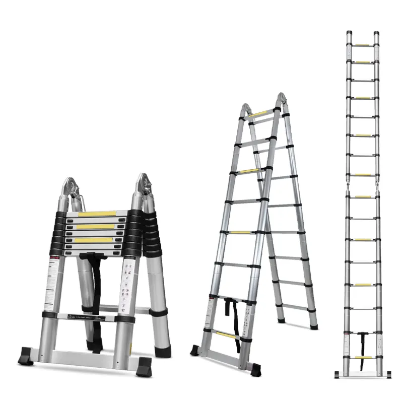 Heavy Duty 150 Kg Load Capacity 16 Steps  22 Feet / 6.7 Meter Compact & Portable A Type  Aluminum Telescopic Ladder