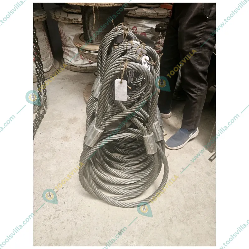 National 22 mm 2 Meter Wire Rope Sling,6x19 IWRC, Single Leg For Lifting, Rigging, and Material Handling
