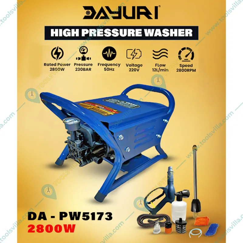 Dayuri 230 Bar, 2800 W High Pressure Washer With Accessories (DA-PW5173)
