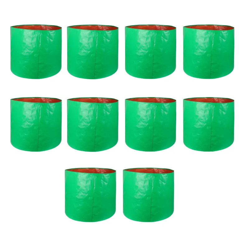 Shiv Biotech 250 GSM, 10 pieces 24 inch x 24 inch HDPE, Round Shape, Reusable Grow Bag | Suitable for Nursery and Garden