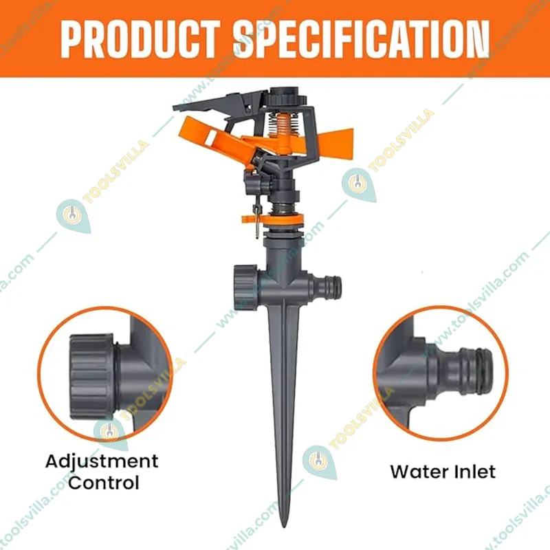 Spanco SP-1030 Impulse Sprinkler of 15 m Area Coverage with Adjustable Rotating Water Nozzle for Garden, Lawn