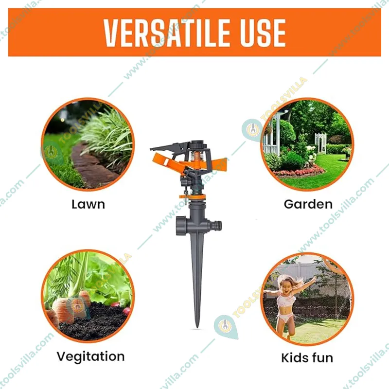Spanco SP-1030 Impulse Sprinkler of 15 m Area Coverage with Adjustable Rotating Water Nozzle for Garden, Lawn