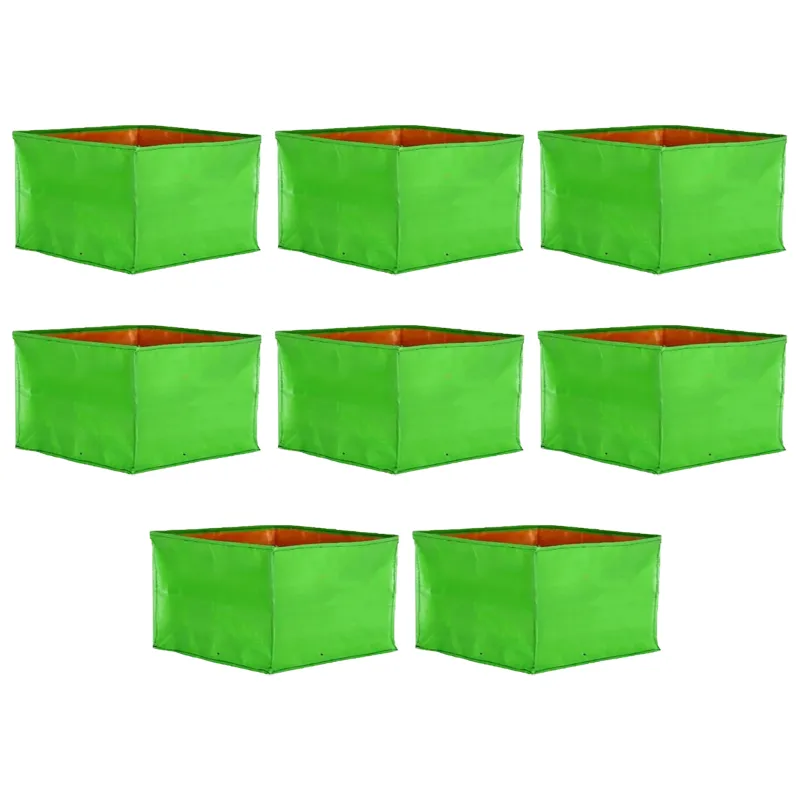 Shiv Biotech 250 GSM 2 x 2 x 1 feet HDPE Square Type Reusable Grow Bag for Garden and Nursery(Pack-8 pieces)