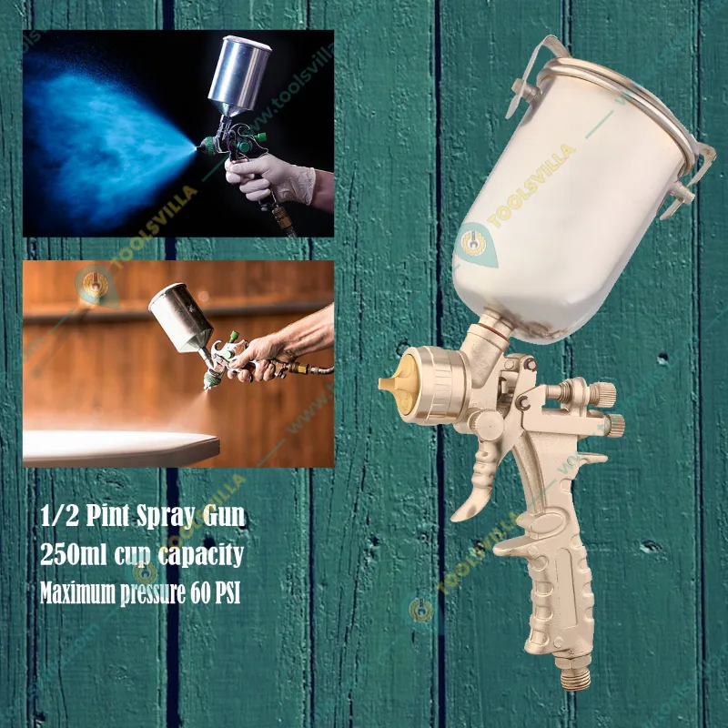 Premium Quality 1/2 Pint, 250 ml Aluminum Body Spray Gun