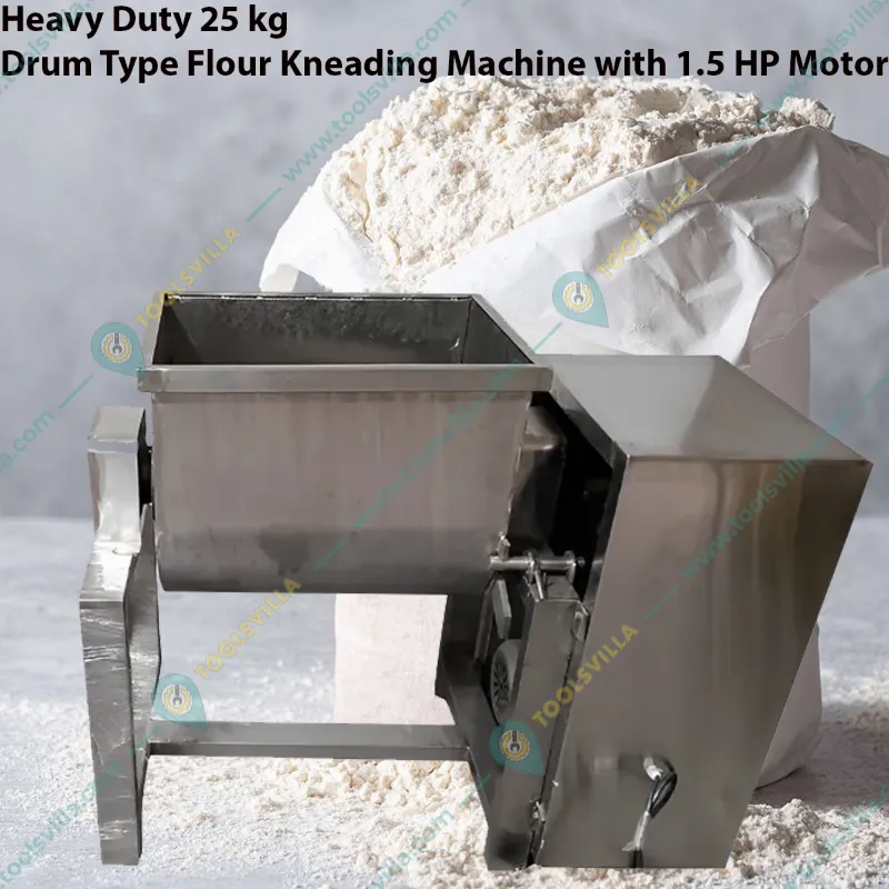 Heavy Duty Drum Type 25 Kg Atta (Flour) Kneader Machine with 1.5 HP Motor