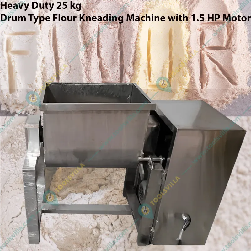 Heavy Duty Drum Type 25 Kg Atta (Flour) Kneader Machine with 1.5 HP Motor