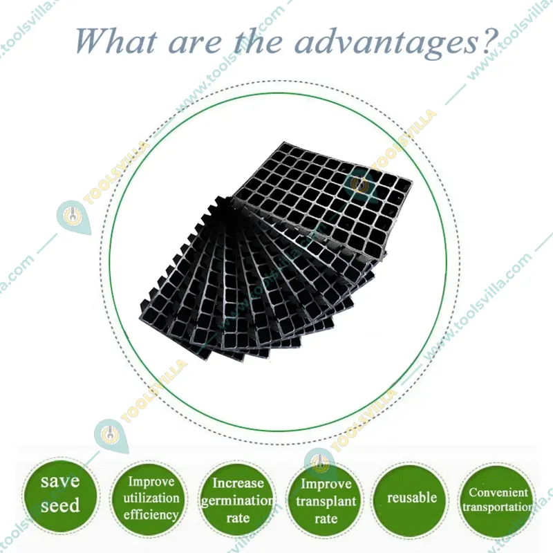 Siddhi 60 Cavities (Square Shape) Reusable Plastic Seedling Tray for Nursery and Gardening (Pack of 25 pieces)