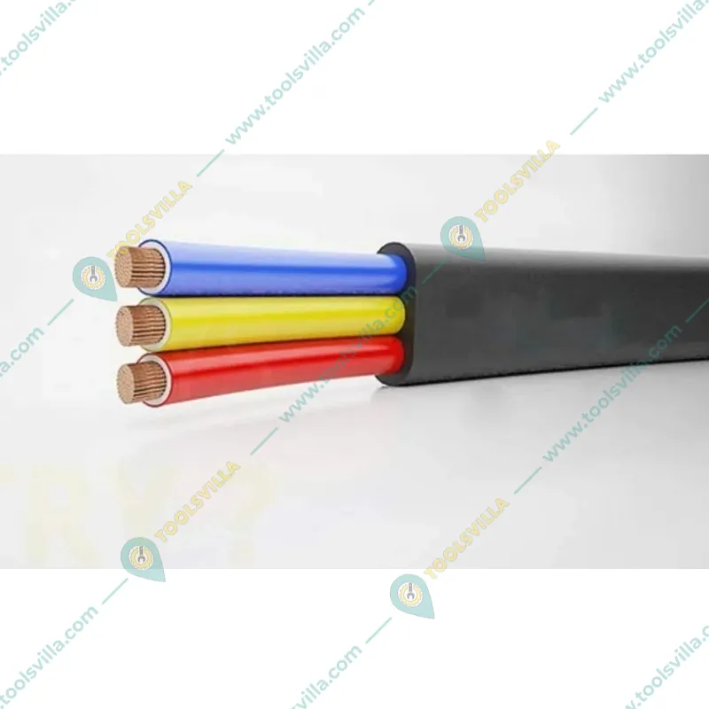 Heavy Duty 2.5 Sqmm 30m 3 Core Submersible Flat Cable Suitable for Upto 1.5 to 3 Hp Submersible Pump
