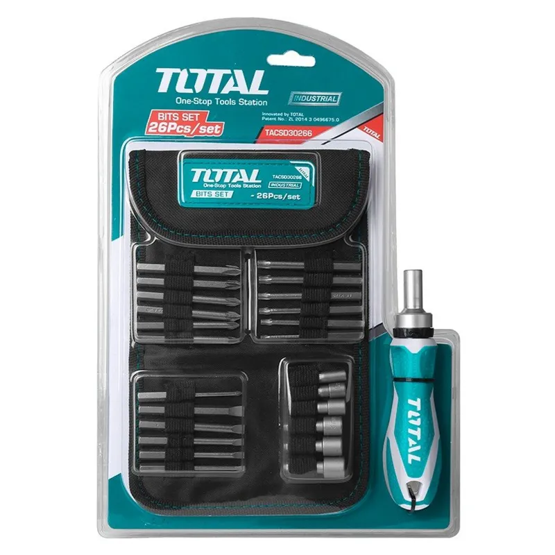 Total 26 Pcs Ratchet Screwdriver Bit Set (TACSD30266)