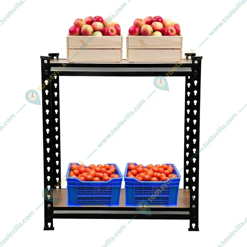 Keepwell 27 x 24 x 12 Inch 2 wooden Shelf  Boltless  Multipurpose Storage  Rack