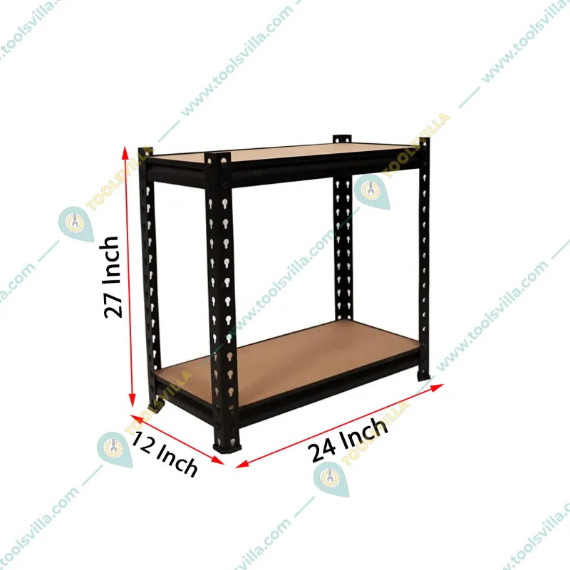 Keepwell 27 x 24 x 12 Inch 2 wooden Shelf  Boltless  Multipurpose Storage  Rack