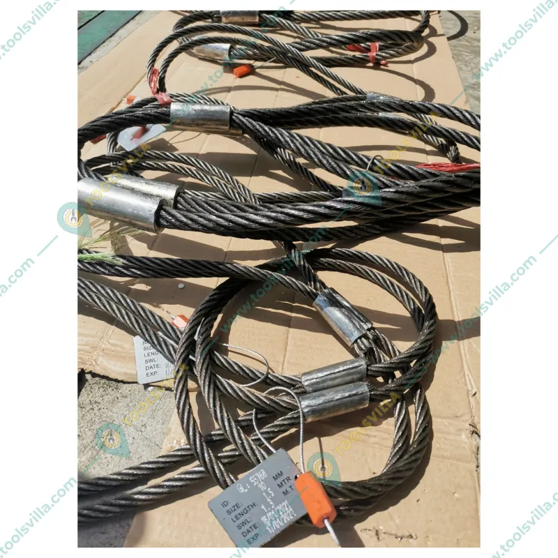 National 28 mm 10 Meter Wire Rope Sling,6x37 IWRC, Single Leg For Lifting, Rigging, and Material Handling