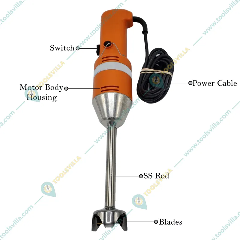  Commercial Stainless Steel 2 Blade Hand Blender Machine , 250W
