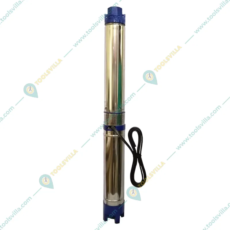 Santech 2HP 18 Stage 4 inch(V4) Single Phase Water Cooled Submersible Pump, 259ft Max. Head - 1 Year Warranty