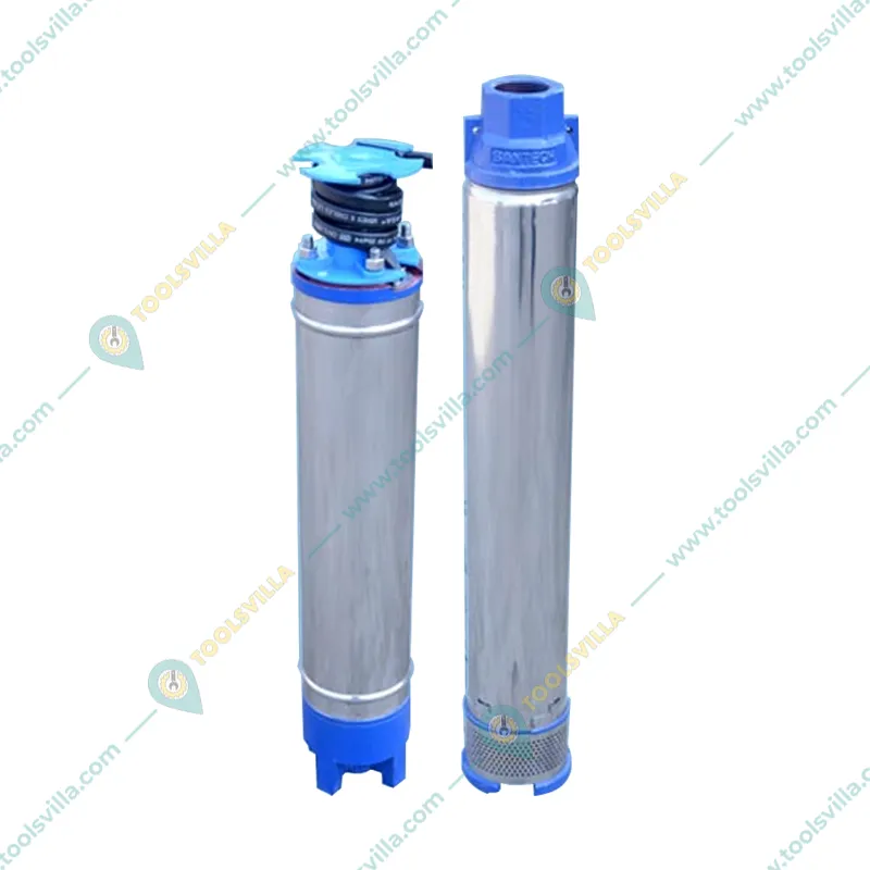Santech 2HP 18 Stage 4 inch(V4) Single Phase Water Cooled Submersible Pump, 259ft Max. Head - 1 Year Warranty