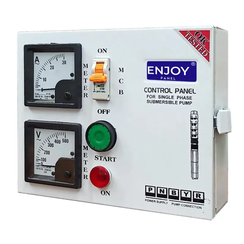 Enjoy 2 Hp Single Phase V4 MCB Control Panel, 36+36μF Running Capacitor, For Water Filled Submersible Pumps