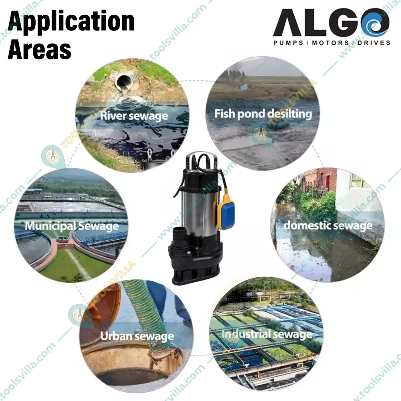 Algo 2 HP Single Phase Sendra Series Waste Water Sewage Pump, 20M Head, 50x30mm - 1 Year Warranty (SV-15/D15 S)