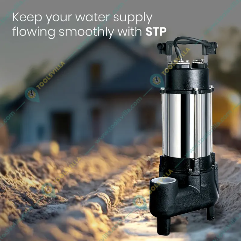Crompton 2 HP Three Phase Sewage Submersible Pump, 49ft Max Head, 600 LPM Discharge (STPM22-15) - 1 Year Warranty