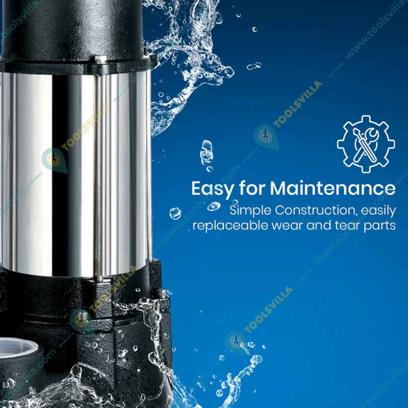Crompton 2 HP Three Phase Sewage Submersible Pump, 49ft Max Head, 600 LPM Discharge (STPM22-15) - 1 Year Warranty