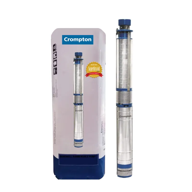 Crompton 2 HP 10 Stage 4 inch Water Filled 1Phase Borewell Submersible Pump with 1 Year